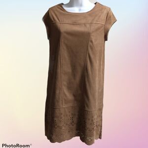 Xhilaration Faux Suede Shift Dress Laser C…